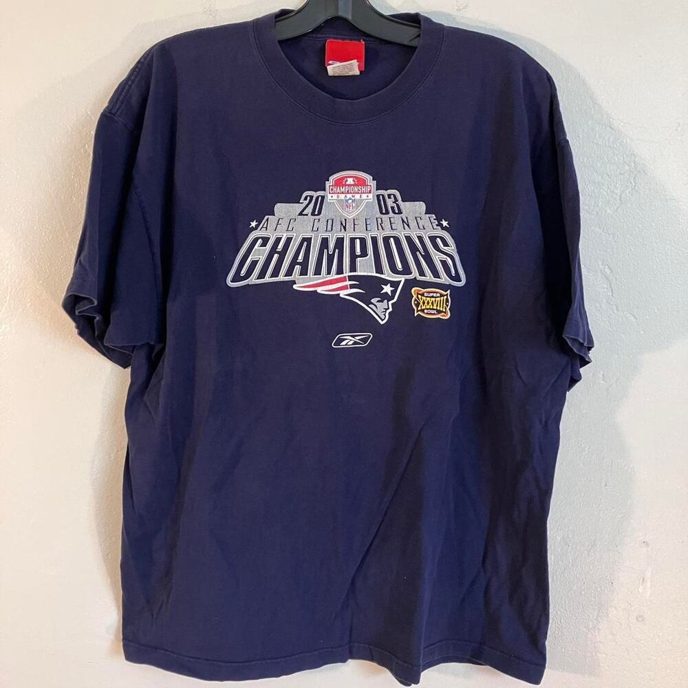 Vintage Y2K Reebok New England Patriots 2003 AFC Champions‎ T-shirt
